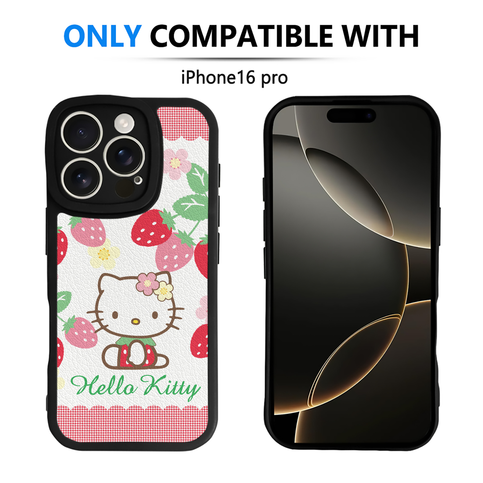 （画像用） Hello Kitty ハローキティ 【iPhone 16シリーズ対応】シリコンスマホケース（レザー調） 材質：シリコン
